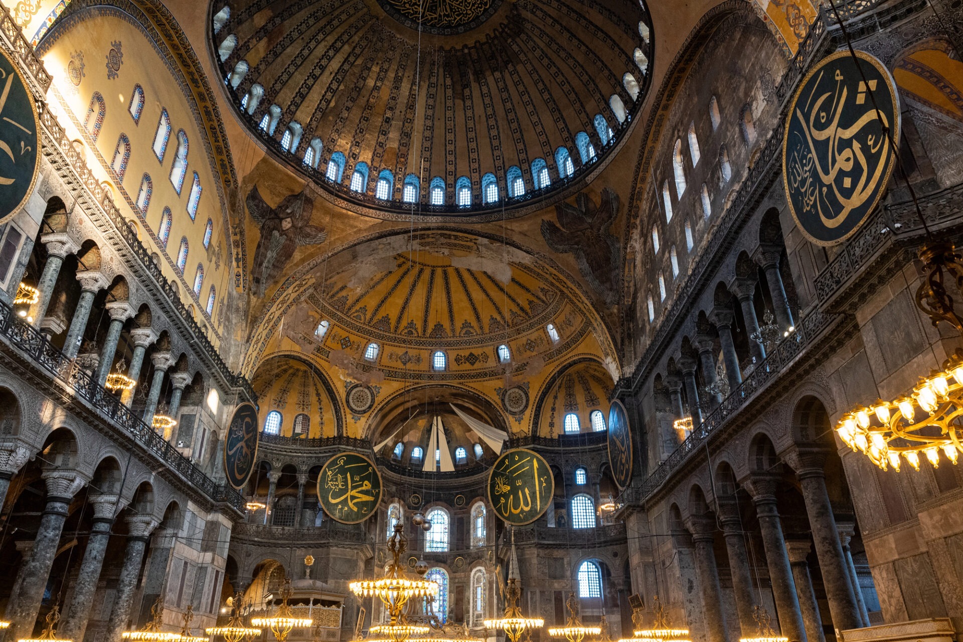 Interieur van de Haga Sophia-moskee in Istanbul.